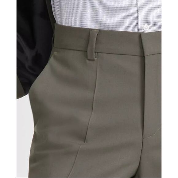 Hugo Boss Men's Khaki Solid Wool Blend Tom Modern-Fit Dress Pants Size 30R - Picture 3 of 8